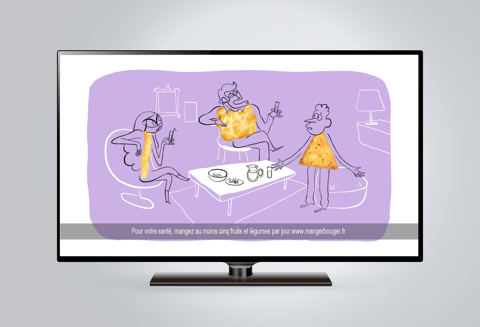 Wide screen black television